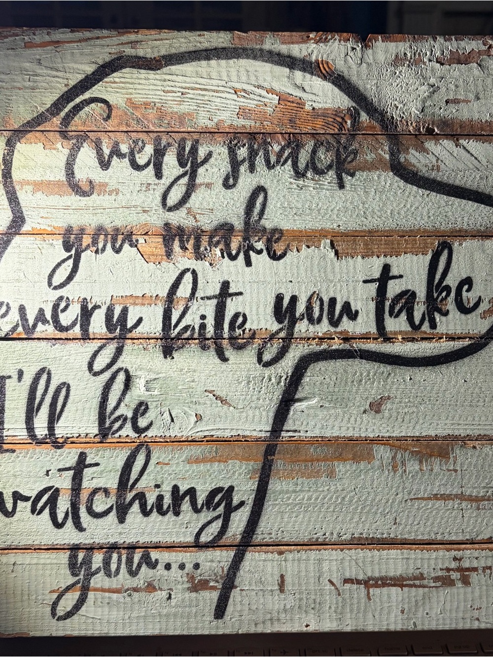 Rustic Sage Green Wood Wall Art Sign with Black Script
